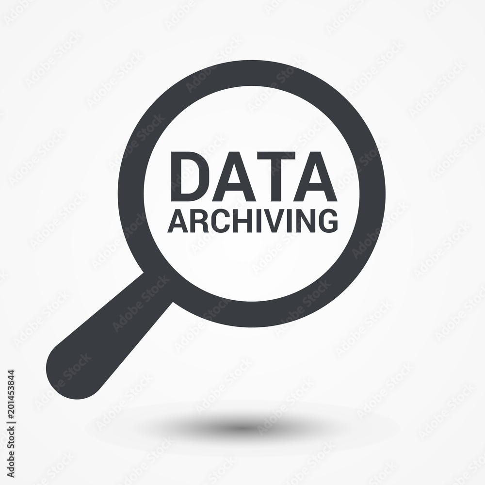 Information Concept: Magnifying Optical Glass With Words Data Archiving Information Concept: Magnifying Optical Glass With Words Data Archiving