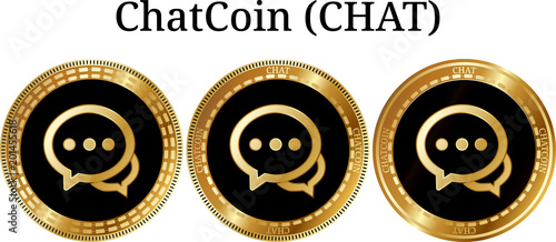 Set of physical golden coin ChatCoin (CHAT)