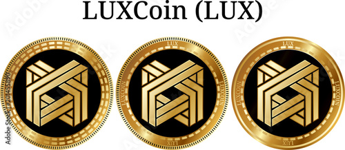 Set of physical golden coin LUXCoin (LUX)