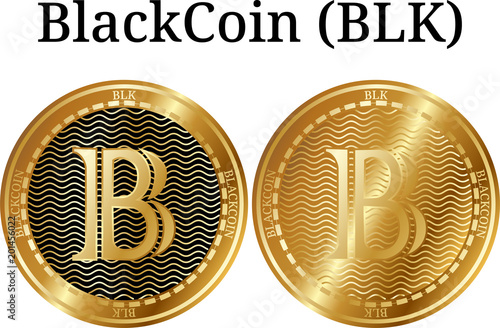 Set of physical golden coin BlackCoin (BLK)