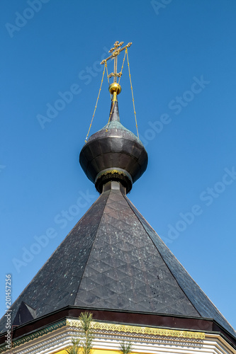 Detchino, Russia - March 2016: Church of the Trinity of the Life-giving in Detchino photo