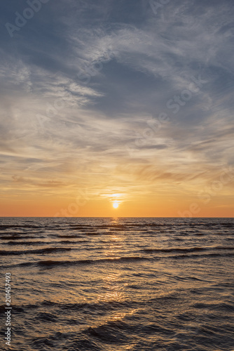 Sunset in Baltic sea at Latvia coast. © Janis Smits