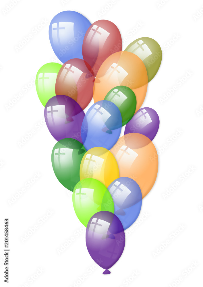 Ballonnen met de weerspiegeling van een kruis - voor christelijke feesten