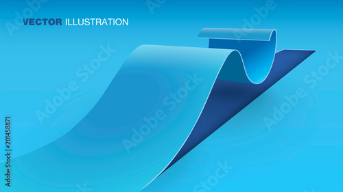 3d wavy strip cut from the floor. Vector background. Use this, for example, as the background for the landing page.