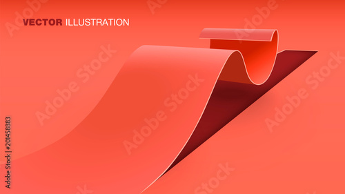 3d wavy strip cut from the floor. Vector background. Use this, for example, as the background for the landing page.