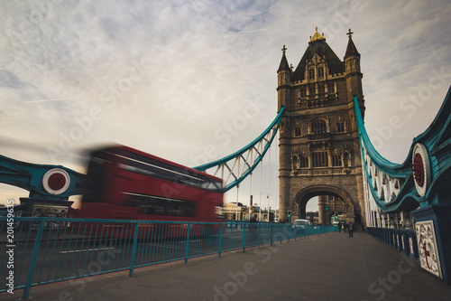 Tower bridge London and double-decker 