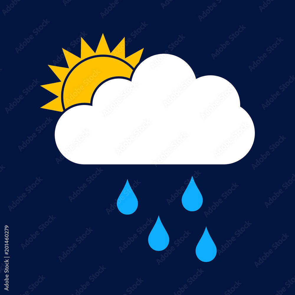 rain sun and cloud icon vector rain sun and cloud icon vector