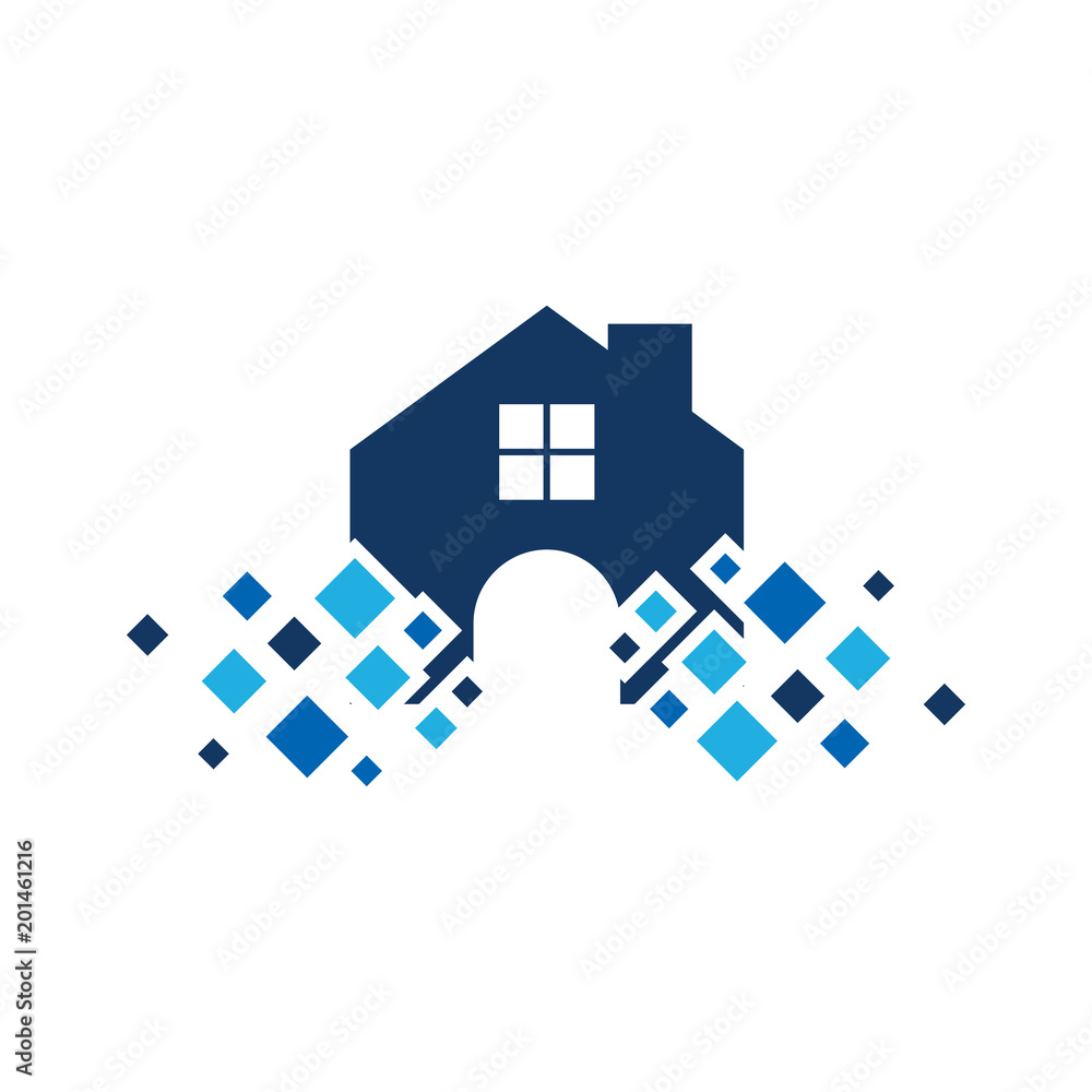 House Pixel Logo Icon Design
