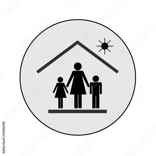 Mother with children in house7