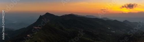 Mountain landscape sunset.