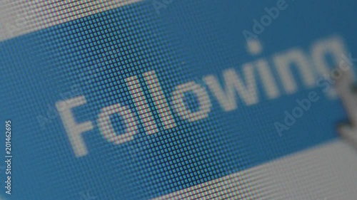 following, clicking follow button on social media