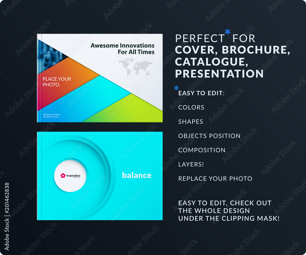Material design presentation. Abstract colourful vector set of modern horizontal templates with layers for business Material design presentation. Abstract colourful vector set of modern horizontal templates with layers for business