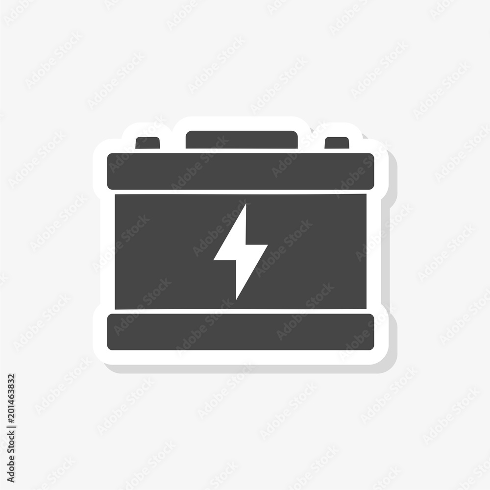 Car battery sticker, Electricity accumulator battery icon, simple vector icon Car battery sticker, Electricity accumulator battery icon, simple vector icon