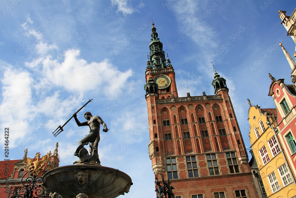 Naklejka premium Fountain of the Neptune in Gdansk