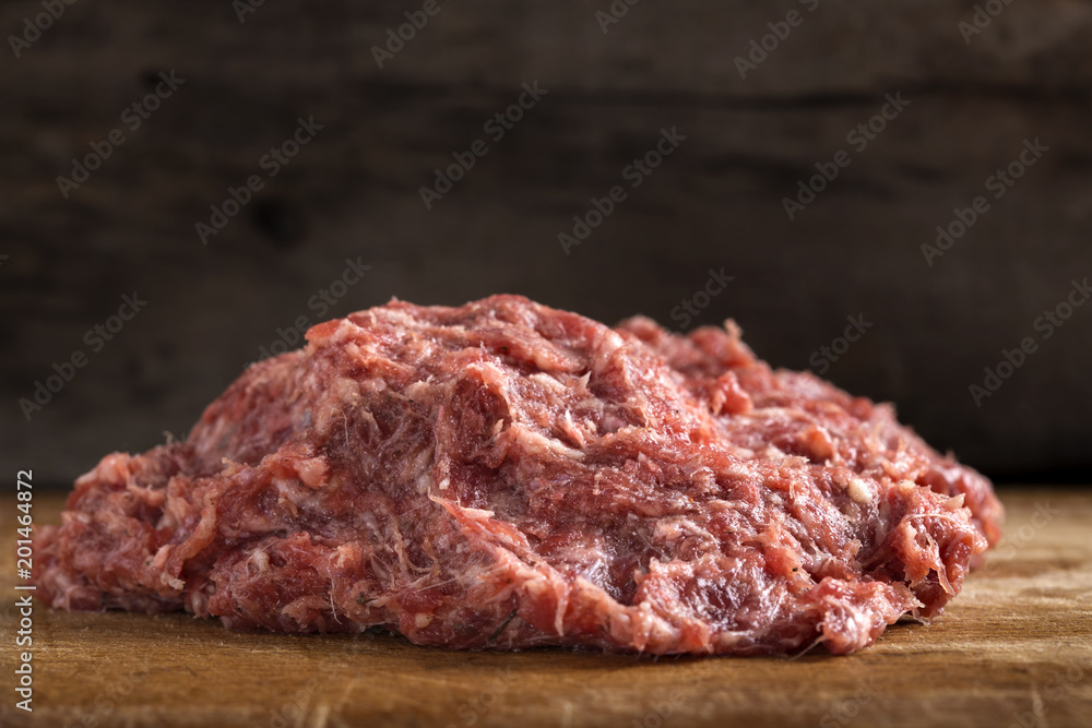 Raw traditional Romanian minced meat for make Raw traditional Romanian minced meat for make