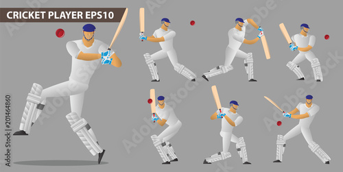 concept of a cricket players set