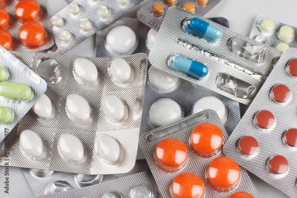 Medicine. A large number of different tablets. Seasonal cold. Treatment. Recipe Medicine. A large number of different tablets. Seasonal cold. Treatment. Recipe