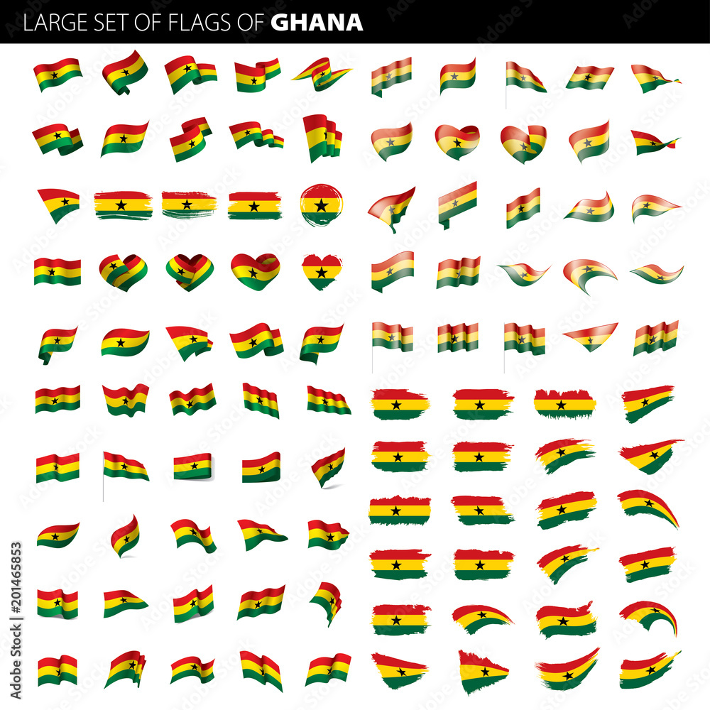 Naklejka Flaga Ghany, ilustracji wektorowych