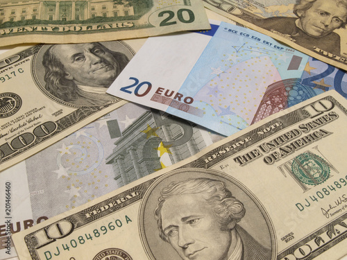 Money dollars and euro