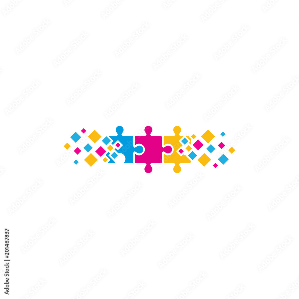 Puzzle Pixel Logo Icon Design Puzzle Pixel Logo Icon Design