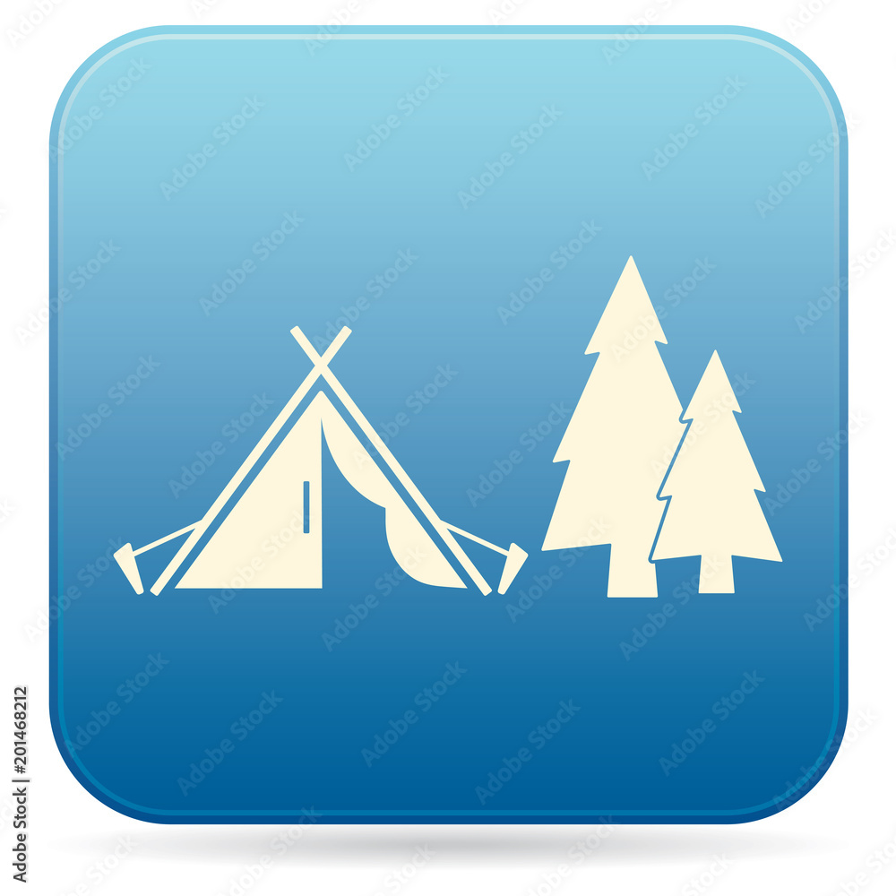 Stylized icon of tourist tent Stylized icon of tourist tent