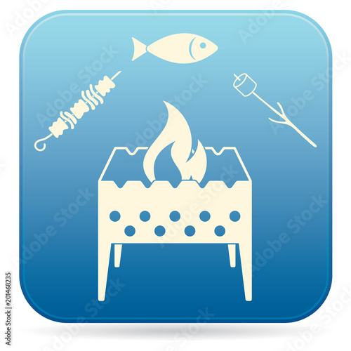 Grilled fish, zephyr and  kebab icon