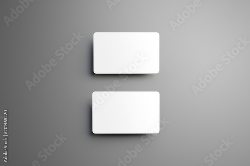 Universal mockup of a two bank (gift) cards on a gray background.