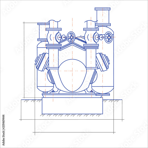 free drawing of the refrigerator unit. chiller unit