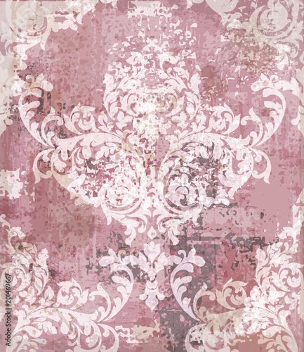Baroque pattern vintage background Vector. Ornamented texture luxury design. ...
