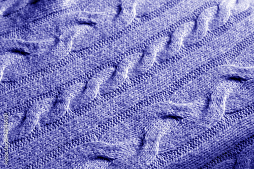 Knitting pattern in blue tone.