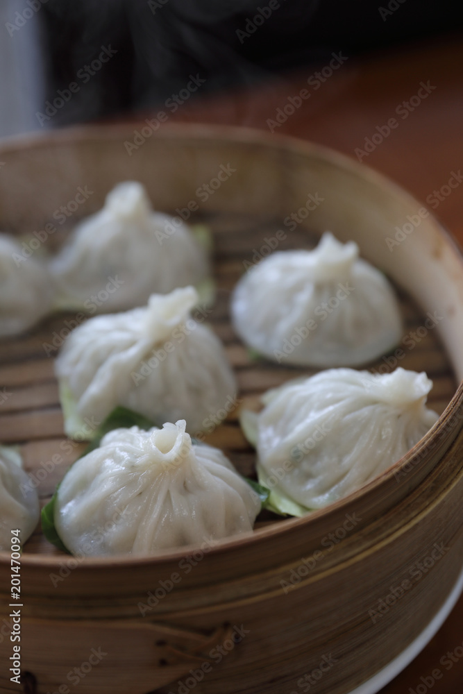 Dim sum dumpling on bamboo basket , Chinese food Dim sum dumpling on bamboo basket , Chinese food
