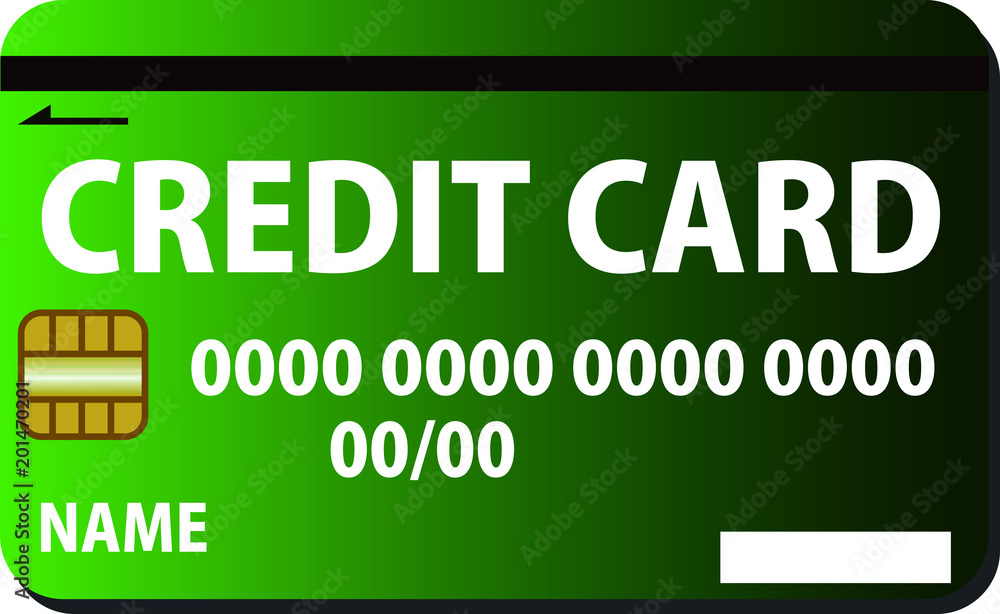 Green CREDIT CARD with Gradation pattern