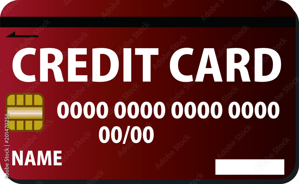 Red CREDIT CARD with Gradation pattern