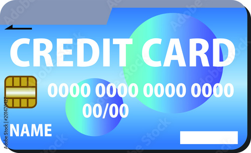 Blue CREDIT CARD with Polka dot pattern set