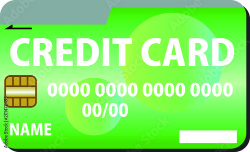 Green CREDIT CARD with Polka dot pattern set