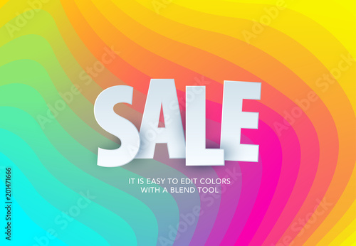 Sale banner template design on colourful background. Special offer for shopping, retail. Typography, lettering for website, flyer.