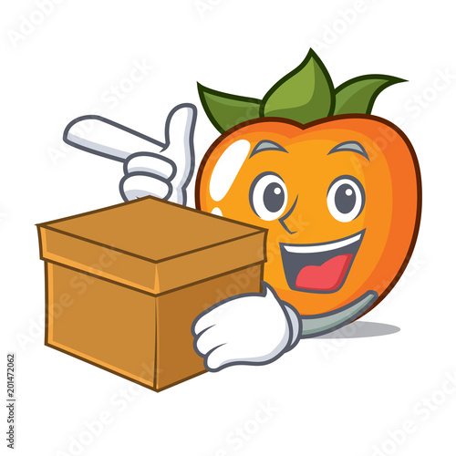 With box persimmon character cartoon style