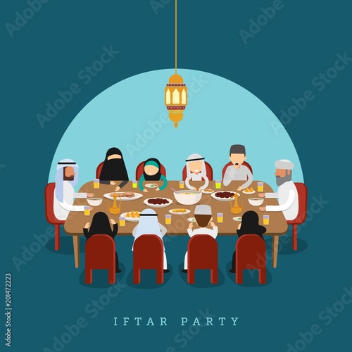 Iftar party with family in ramadan