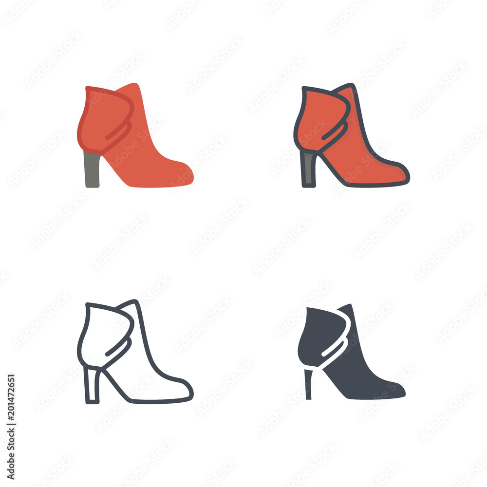 Heels women shoes clothes flat solid silhouette colored Heels women shoes clothes flat solid silhouette colored