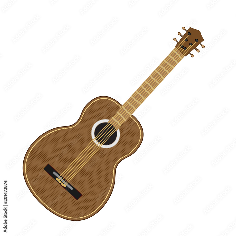 Fototapeta premium Vector drawing of a guitar.