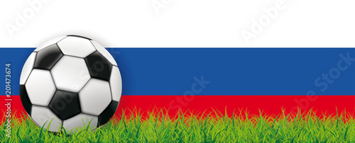 Football Side Grass Russian Flag Header