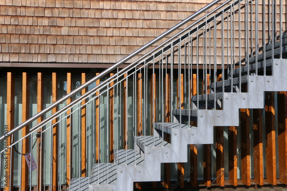 Stairway, Treppe, Außentreppe an einem modernen Gebäude Stairway, Treppe, Außentreppe an einem modernen Gebäude