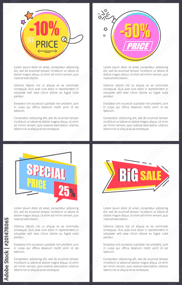 Special Price -10 Off Banners Vector Illustration
