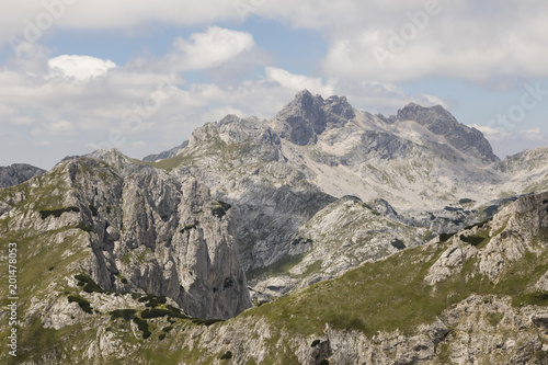 Mountain scenery in Durmitor National Park in Dinaric Alps, Montenegro