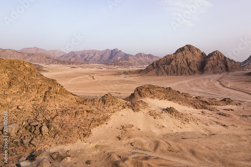 Sunset in Sinai Desert near Sharm El Sheikh
