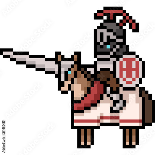 vector pixel art knight