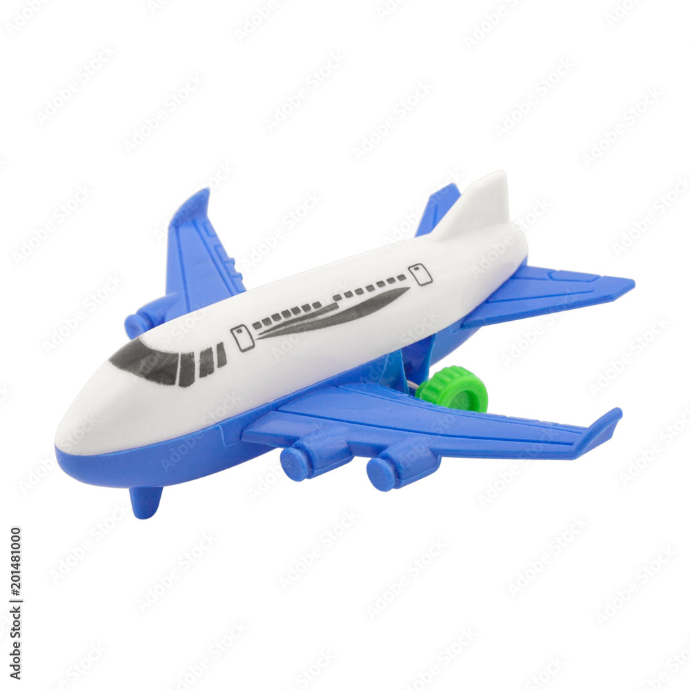 Airplane small toy isolated on white background