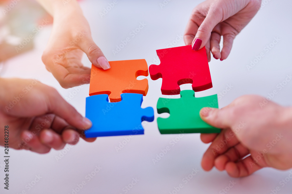 Business Connection Corporate Team Jigsaw Puzzle Concep Business Connection Corporate Team Jigsaw Puzzle Concep