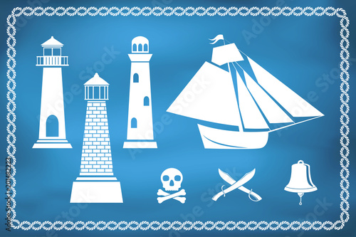 Set of nautical and marine icons