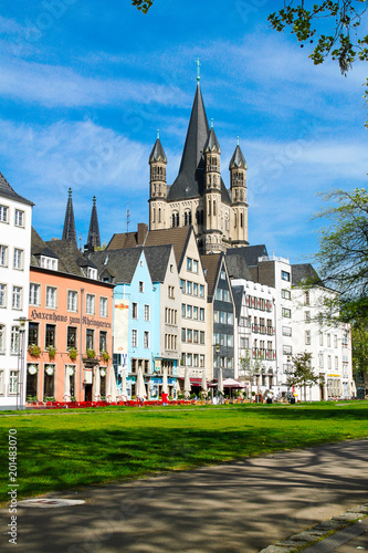 Fischmarkt and Great St. Martin church, Koln - Cologne, Germany, 05.07.17